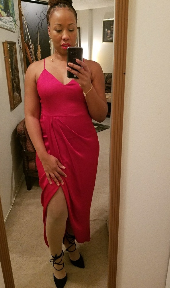Satin Wrap Fit and Flare